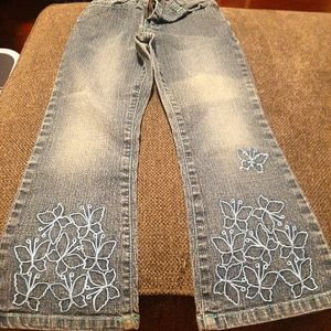 Butterfly print jeans